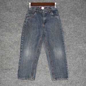 RU Kids Jeans Size 6 Blue Denim Straight Leg Embroidered Skater Y2K Grunge